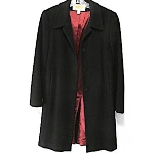 VTG Talbots Black Wool/Cashmere Blend Coat, Size 8P